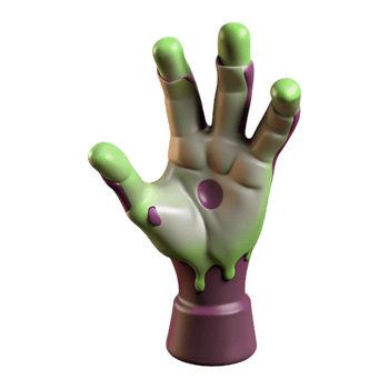 sumptuous organic A single, decaying zombie hand reaching upwards. NO BACKGROUND with Transparent Background. 4K png