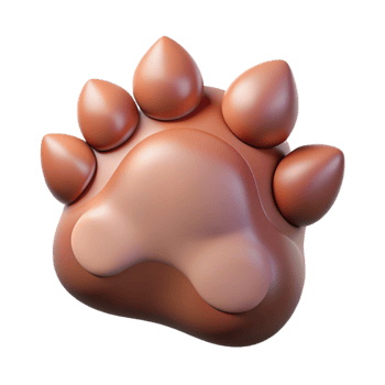 romantic mesmerizing A realistic illustration of a werewolf paw print. NO BACKGROUND with Transparent Background. artisan png