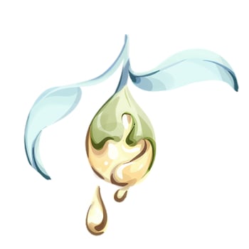 Olives and olive oil illustrated in watercolor capturing freshness and natural elegance vector