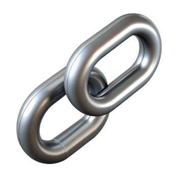 fascinating exemplary A single chain link, metallic and strong. NO BACKGROUND with Transparent Background. png