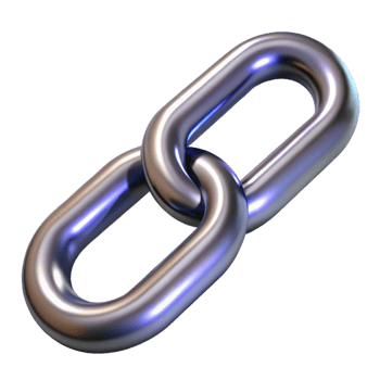 immaculate mid-century A single chain link, metallic and strong. NO BACKGROUND with Transparent Background. top-tier png