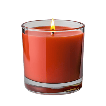 Burning Coral Candle in Glass Jar Relaxing, Warm Ambiance png