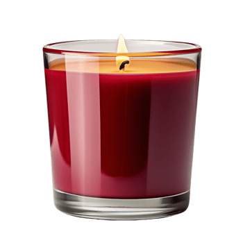 Luxurious Red Candle in Glass Jar Warm, Romantic Ambiance png