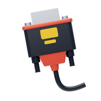 Vga Cable 3D Icon. Computer Hardware Part png