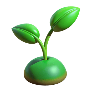 picturesque rare Green sprout with two leaves NO BACKGROUND with Transparent Background. png