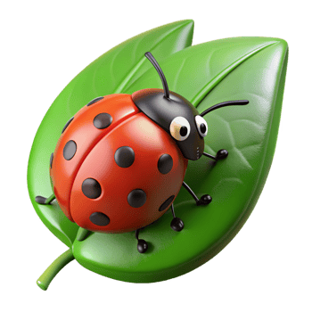 glorious dreamy artistic Close-up of a ladybug on a green leaf NO BACKGROUND with Transparent Background. original png
