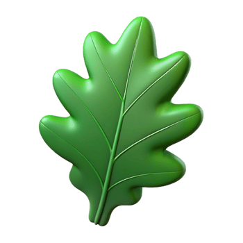 tranquil pristine Green leaf oak NO BACKGROUND with Transparent Background. 4K png