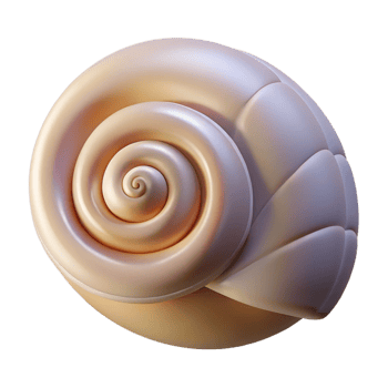 memorable mid-century Seashell spiral NO BACKGROUND with Transparent Background. perfect clarity png