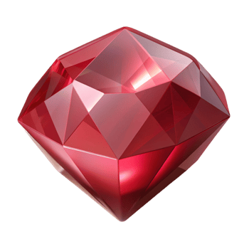 distinguished traditional A single, perfect ruby gemstone, NO BACKGROUND with Transparent Background. 4K png