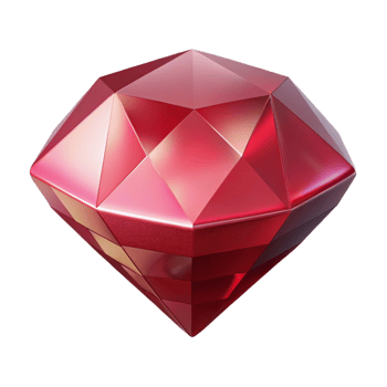 beautiful distinguished A single, perfect ruby gemstone, NO BACKGROUND with Transparent Background. png