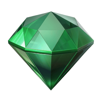 alluring quintessential A single, polished emerald gemstone, NO BACKGROUND with Transparent Background. png