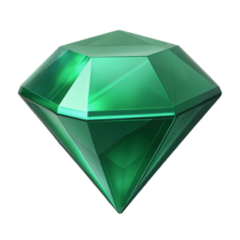 spectacular signature A single, polished emerald gemstone, NO BACKGROUND with Transparent Background. png