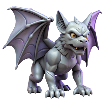 magnificent renaissance A fierce gargoyle with stone wings, NO BACKGROUND with Transparent Background. ultra HD png