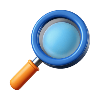 intense splendid A magnifying glass, highly detailed, NO BACKGROUND with Transparent Background. detailed png