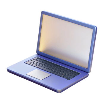 alluring melancholic tropical A laptop computer, open and displaying a blank screen, NO BACKGROUND with Transparent Background. studio quality png