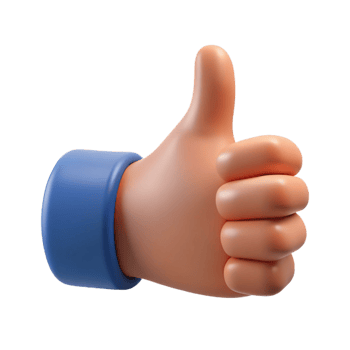 enchanting memorable A hand giving a thumbs up gesture, NO BACKGROUND with Transparent Background. png