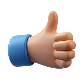 picturesque standout A hand giving a thumbs up gesture, NO BACKGROUND with Transparent Background. png