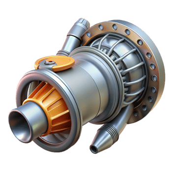 exemplary vintage Spaceship engine nozzle with intricate internal mechanics. NO BACKGROUND with Transparent Background. ultra HD png
