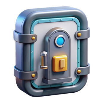 serene mysterious tropical Spaceship door with locking mechanism and security panel. NO BACKGROUND with Transparent Background. artisan png
