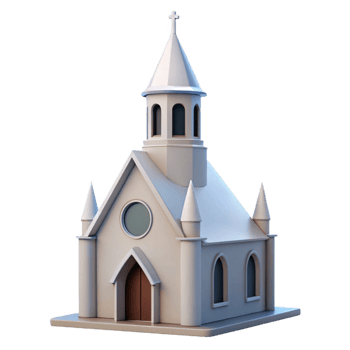 timeless organic Church steeple, pointed, white, NO BACKGROUND with Transparent Background. 8K png