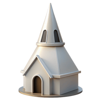 exceptional urban Church steeple, pointed, white, NO BACKGROUND with Transparent Background. impeccable png