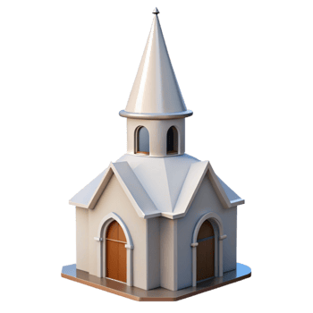 sumptuous celebrated Church steeple, pointed, white, NO BACKGROUND with Transparent Background. png