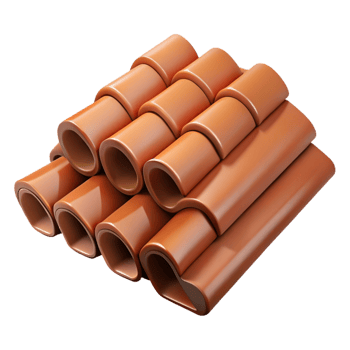 timeless coastal Roof tiles, clay, overlapping, NO BACKGROUND with Transparent Background. high quality png