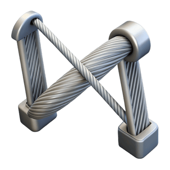 beautiful urban Suspension bridge cable, steel, thick, NO BACKGROUND with Transparent Background. flawless png
