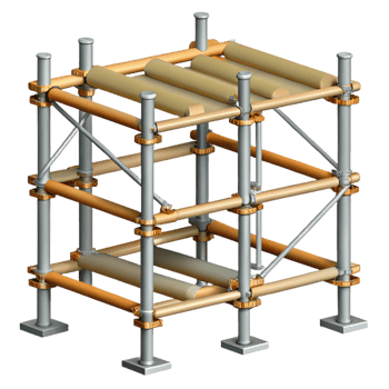 ethereal splendid Scaffolding, metal poles and planks, construction, NO BACKGROUND with Transparent Background. ultra HD png