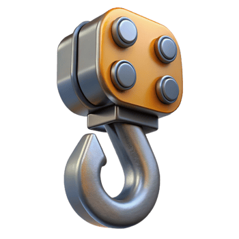 stunning distinctive Crane hook, metal, heavy duty, NO BACKGROUND with Transparent Background. png