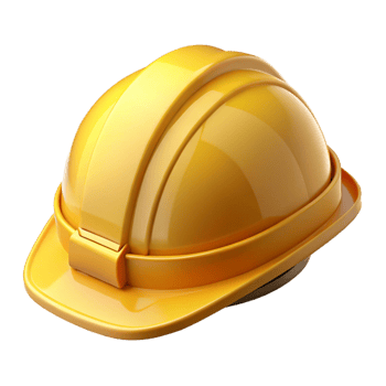 melancholic vibrant Construction worker hard hat, yellow, safety, NO BACKGROUND with Transparent Background. refined png