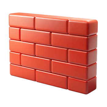 picturesque industrial Brick wall, red brick, mortar joints, NO BACKGROUND with Transparent Background. handcrafted png