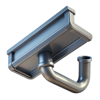 mysterious spectacular Rain gutter, metal, downspout, NO BACKGROUND with Transparent Background. 8K png