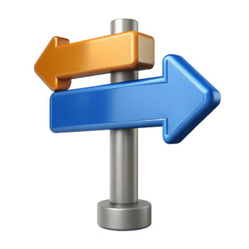 breathtaking celebrated Street sign, directional arrow, metal, NO BACKGROUND with Transparent Background. png