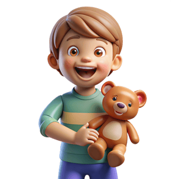 rare rustic Happy child, playful expression, holding a teddy bear, NO BACKGROUND with Transparent Background. refined png