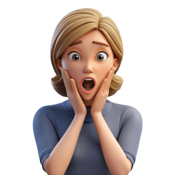 gorgeous classic Surprised young woman, open mouth, hand on cheek, NO BACKGROUND with Transparent Background. masterfully captured png