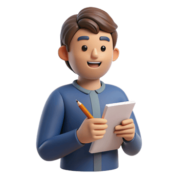 splendid unparalleled Writer, pen and paper, thoughtful expression, NO BACKGROUND with Transparent Background. png
