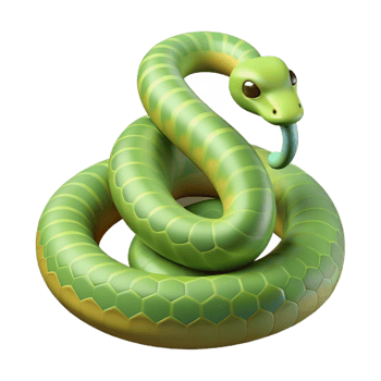 peaceful impressive Snake, coiled, NO BACKGROUND with Transparent Background. precision png