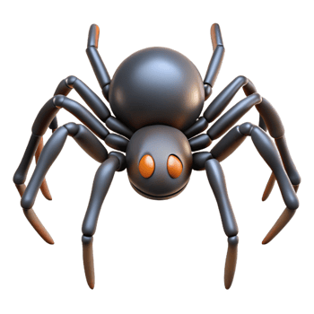 joyful radiant Spider, eight legs, NO BACKGROUND with Transparent Background. 4K png