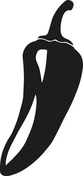 Spicy Chili Pepper Silhouette - Hot Pepper Illustration for Food and Mexican Cuisine Designs vector