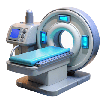 impressive vintage Advanced medical scanner with multiple probes and displays. NO BACKGROUND with Transparent Background. perfect clarity png