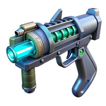 splendid mysterious rustic Futuristic weapon, plasma rifle with energy cell. NO BACKGROUND with Transparent Background. high quality png
