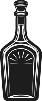 Vintage Liquor Bottle - Black Silhouette Alcohol Bottle Design for Bar and Beverage Branding vector