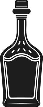 Elegant Liquor Bottle - Black Silhouette Alcohol Container for Beverage Branding Design vector