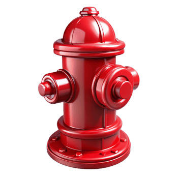 celebrated retro A classic, shiny red fire hydrant, NO BACKGROUND with Transparent Background. flawless png