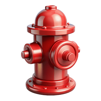 whimsical captivating A classic, shiny red fire hydrant, NO BACKGROUND with Transparent Background. refined png