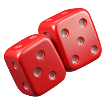 alluring dynamic creative A pair of red dice, showing snake eyes, NO BACKGROUND with Transparent Background. sharp png