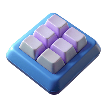 wonderful mid-century A single key from a computer keyboard. NO BACKGROUND with Transparent Background. authentic png
