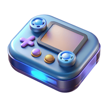 magnificent dreamy mid-century A game console, modern design. NO BACKGROUND with Transparent Background. genuine png