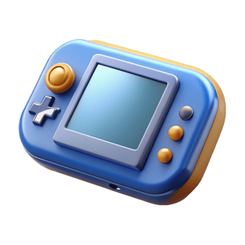 ethereal splendid A portable game console, handheld device. NO BACKGROUND with Transparent Background. museum quality png